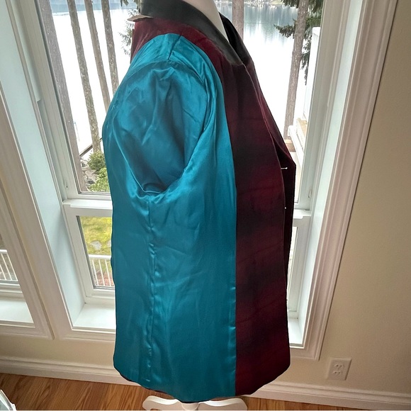 Powder River Outfitters Double Breasted Coat Wool Blend & Leather Collar Size L - Picture 12 of 12